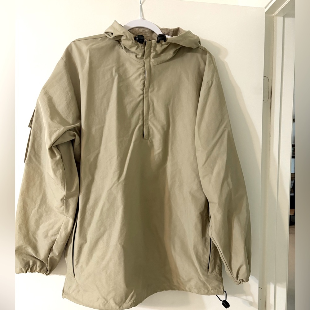 Men’s Large Max Austin Rain Repellant Windbreaker Lightweight Taupe